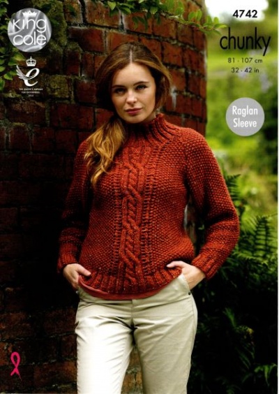 Knitting Pattern - King Cole 4742 - Chunky - Ladies Sweaters